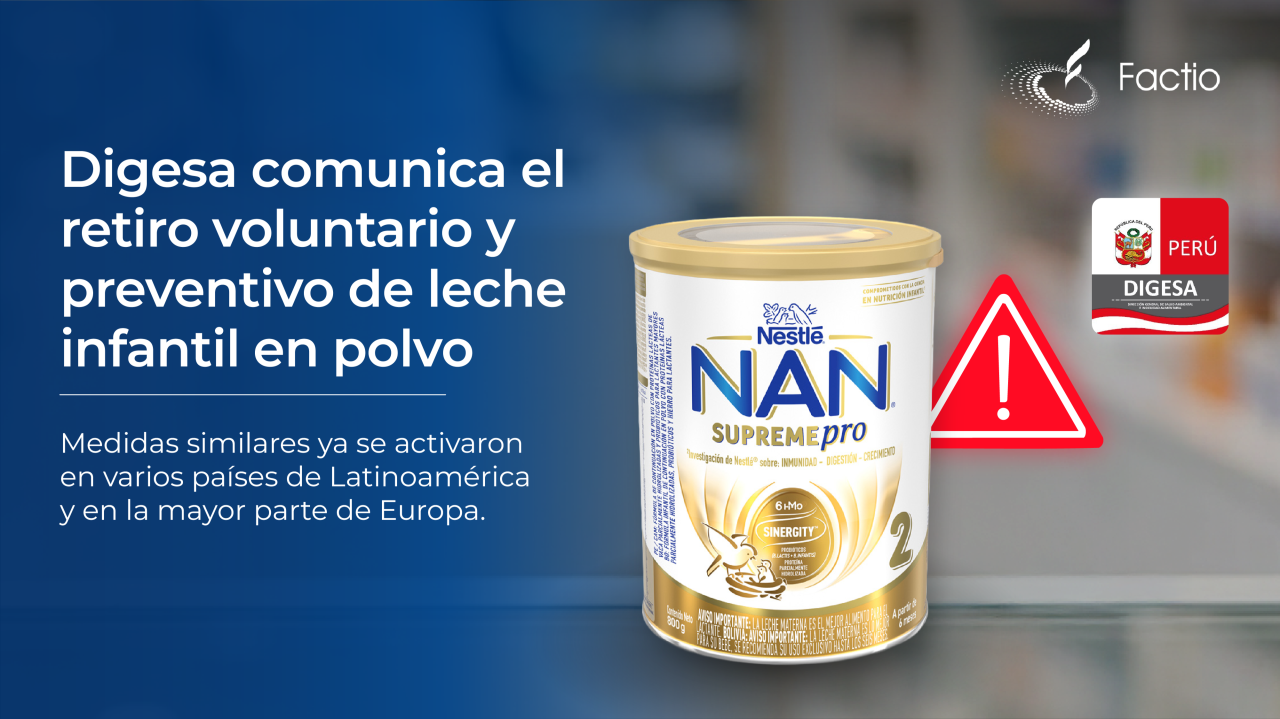 Retiro preventivo de producto infantil comunicado por DIGESA